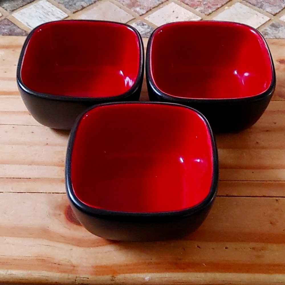 CorningWare Hearthstone Ryku 3-Piece Ramekin Set, Chili Red, Near MINT!!